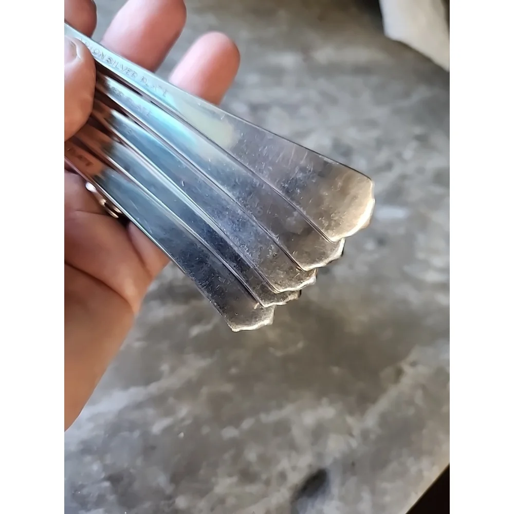 ARION SILVER PLT ANTIQUE c1916 JEWELL, Dinner FORKS, EUC, 5pc.